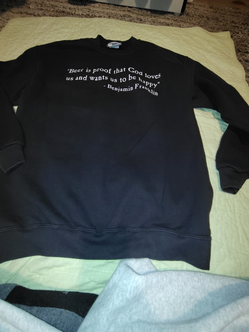 Lee Black Crewneck Sweatshirt with White Quote